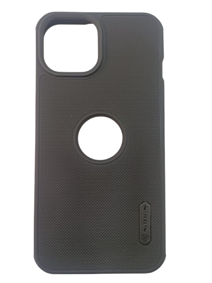 IPHONE 15 FROSTED BLACK COVER WITH LOGO CUT