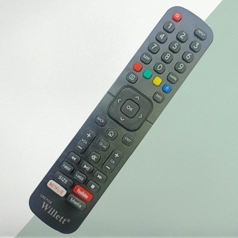 WILLETT SMART TV COMPATIBLE REMOTE WITH RED YOUTUBE BUTTON NON VOICE