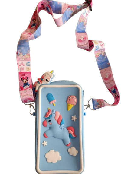 SLING MOBILE BAG SKY BLUE WHITE SILICON